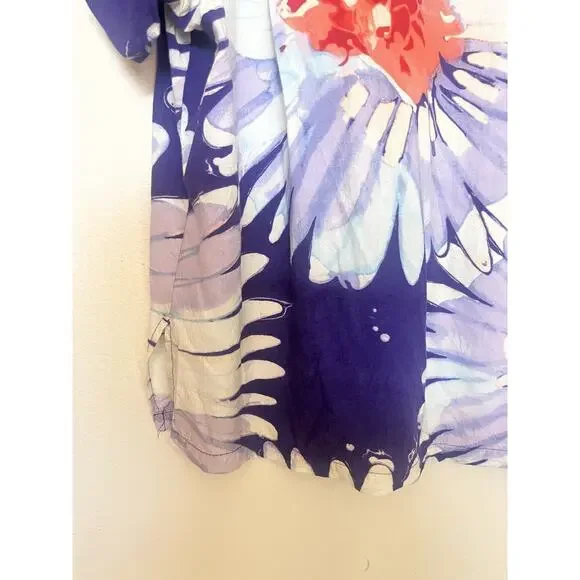 Jams World Lazy Daisy Hawaiian Rayon Floral Shirt Women's Sz Medium USA - Picture 6 of 9